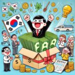 연말정산을 성공적으로 하여 세금 환급을 받은 기쁨을 표현한 이미지
